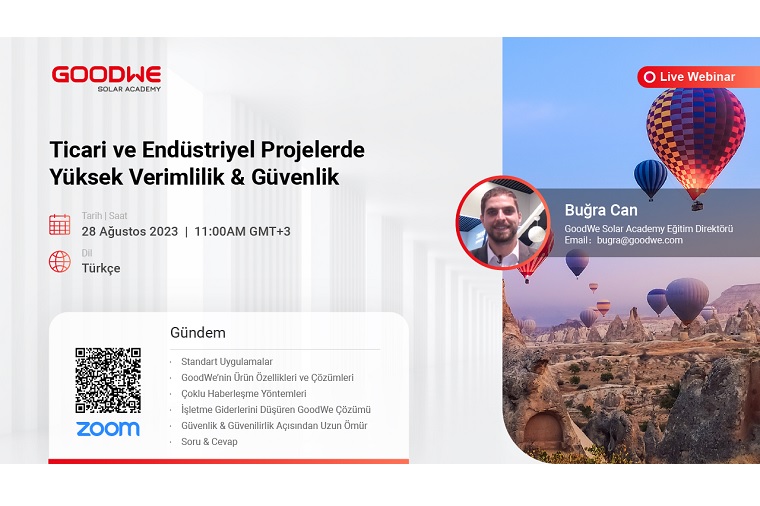 GoodWe Ticari ve Endüstriyel Projelerde Yüksek Verimlilik & Güvenlik Webinarı Gerçekleşecek